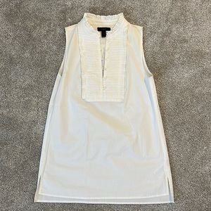 J. Crew  Ruffle White Tunic Tank Top 0